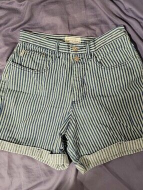 Vintage Made In USA Arizona striped denim shorts - blue & white